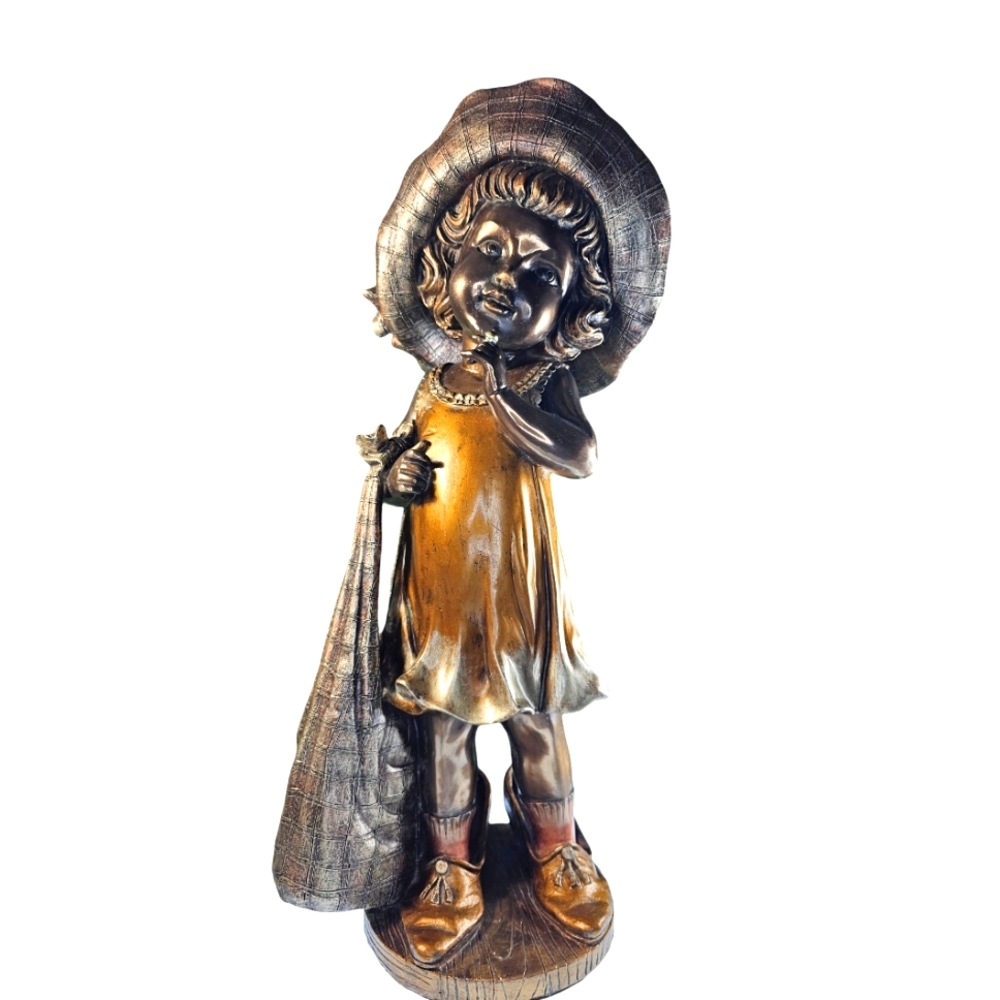 Adorable Figurines Sculpture little girl playing dress-up Made of Ceramic 18"